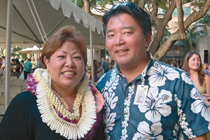 Mililani Ike Elementary School food service manager Valerie Watanabe with school principal Steve Nakasato. Photo from Watanabe