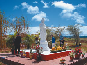 This 8-foot, 3-ton statue of Kuan Yin