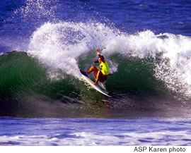 Megan Abubo (Oahu) finished fourth in the Roxy Pro at Haleiwa pocketing $4,100 in prize money and solidifying her No. 3 position on the ASP WCT ratings