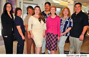 AAA Hawaii employees Quyen Le, Lucia Royal, Trina Deiorec, Pualani Ortiz, Crandal Ancoq, Sharon Woodbury, Deneey Ishihara and Richard Velazquez