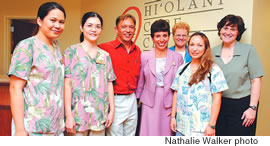 Hi´olani Care Center staff (from left): Christine Caguioa, Marcia Reyes, Randy De Vera, Marilyn Israel, Terry Price, Nicole Johnson and Cindy Meiers