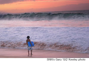 A surfer speculates his solo flight plan — destination: Stoke at Waimea Bay