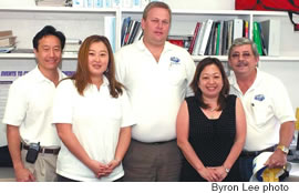 Graham Builders employees (from left): Evan Fujimoto, Jenny Park, Keith Kilburn, Faith Baba and Dave McKenna