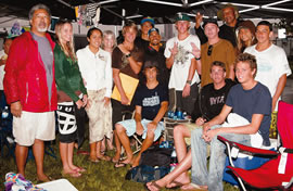 HASA World Team 2006: (from left) Donald Pahia (coach), Monica Byrne Wicke, Lipoa Kahaleuahi, Levonne Pahia (team administrator), Granger Larson, Tyler Newton, Rainos Hayes, Torry Meister, Nathan Rex, Bill Pierce (coach), Ashley Hunter, Dyland Melamed, (seated) Alex Smith, Casey Brown and Kyle Ramey (missing: Lani Hunter and Bethany Hamilton)