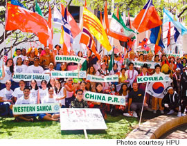 Students at last year’s International Day show what a diverse student body HPU has