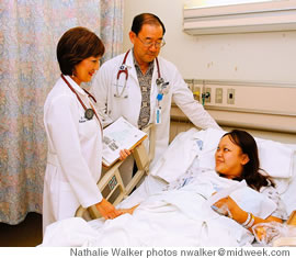 Cherilyn Baguyo gets a visit from Dr. Fukui and Dr. Warren Tamamoto