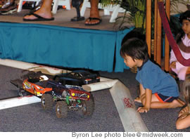 Young spectators get up close to the action