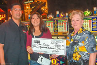 Raeann Apaka won $10,000 at the Cal on a $1 reel machine