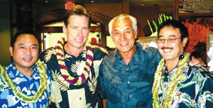 (from left) Paul Ah Cook, Randy Schoch, singer Danny Kaleikini and Darren Yasui