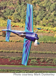 Dunkerley pilots his acrobatic plane on the Mainland