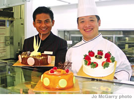 Patisserie La Palme D’Or store manager Glen Constantino and Chef Kei Taniguchi