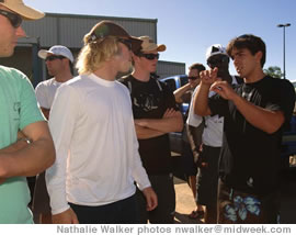 Mark Towill (right) with (from left) Jesse Fielding from Rhode Island ( in white) and Steve Manson from Maryland