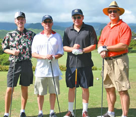 Rick Davis, John Bowman, Lewis Black and yers truly at MidPac