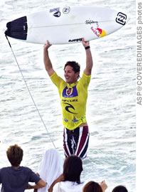 Andy Irons and his board were light as a feather after winning his fourth Pipe Masters