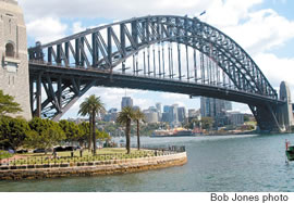 Sydney waterfront with park quite unlike our dumpy waterfront