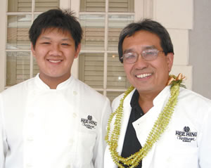 James Lee with son Charles — Hee Hing is a place where second and third generations take their families for New Year