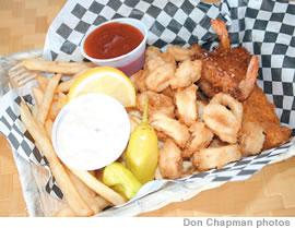 The Hukilau Fish Fry: scallops, calamari, mahimahi and shrimp