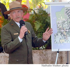 Park Service regional director Jonathan Jarvis is pulling the plug on Brent’s visitor center. He called the Marine memorial ‘that flag pole’