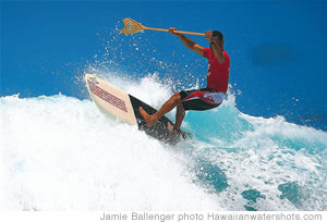 Leleo Kinimaka dominated the stand-up paddle division