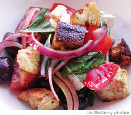 Donato Loperfido’s Tuscan bread salad is on the menu at Pasta & Basta