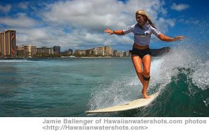 The girls surfed beautifully