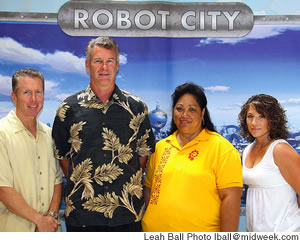 The Pearlridge crew (from left) Scott Creel, Fred Paine, Lurline Kawainui and Jessie Callahan