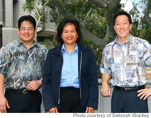 The Minority Business Center team (from left) Ryan Kanda, Dana Hauanio and Wayne Fujino