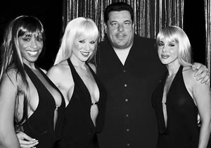 From left Rayma, Liz, Steve Schirripa and Eliset of the “Crazy Girls”