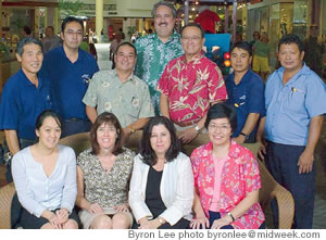 Windward Mall ‘magic-makers’ (from left): Glenn Yamane, David Lopez, Larry Kamiya, Kapewa Parker, Jonathan Kim, Rexie Tuzon, JR Ramiro, Summer Chang, Katy Villiers, Sherrie Coronas and Lois Miyamoto