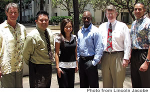 The Meridias Capital team: Roderick Gosney, Oliver Oliquiano, Ruthann Aguinaldo, Kendall Melton, Phil Lowry and Ty Tynan 