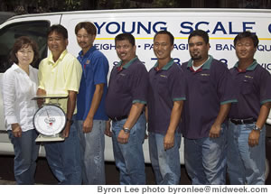 Yuni and Neal Shiramizu, Alistair Pacpaco, Samuel Kim, Jon Miyashiro, Kimo Vincent and Scott Miyashiro