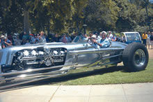 Jay Leno in his 'tank car'