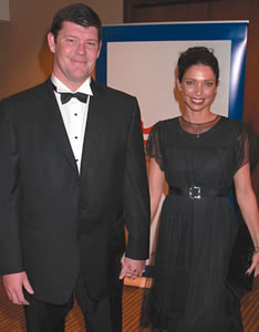 James Packer and fianceé Erica Baxter