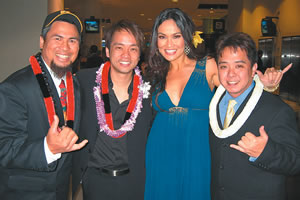 Grammy night with Keoki Kahumoku, Tia Carrere and Herb Ohta Jr.