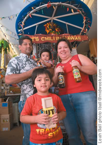 Jordan Khan (front), Mike Khan, Thomas Khan and Beverly Matsuura