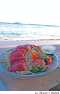 Sashimi sits beachside at Shore Bird