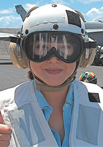 Jade on the flight deck