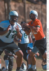 QB hopeful Greg Alexander looks for a receiver