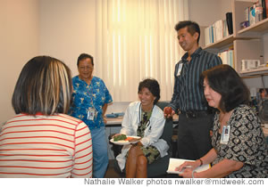 Medical assistant Tylette Hun, Dr. Cristeta Ancog, registered dietician Justin Miyashiro and behavioral medicine specialist Alisa Au