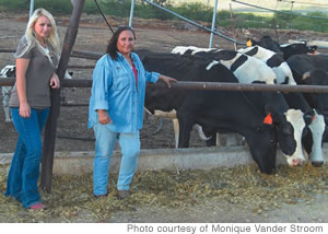 Monique Vander Stroom (right) and niece Cassandra on the farm