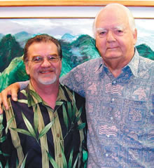 YMCA President and CEO Larry Bush (left) teams up with Henry Clark, who will match up to $1,000 for any individual donor cash gift to the new Leeward YMCA. Photo from Cara Mazzei.