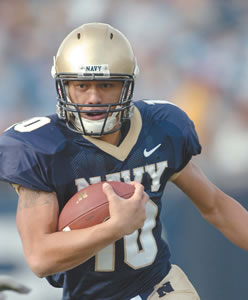 Kaipo-Noa Kaheaku-Enhada is the Naval Academy’s starting quarterback. Photo courtesy of the Naval Academy.